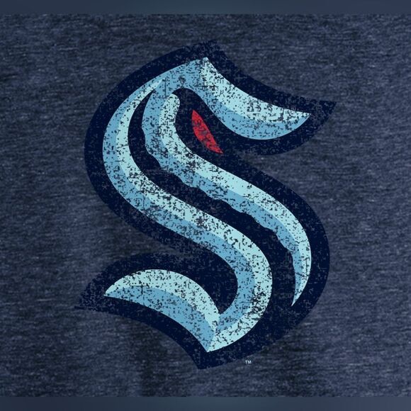 NWT Fanatics Seattle Kraken Hockey Blue Short Sleeve Logo Tee Shirt - Size 2XL - Picture 3 of 8